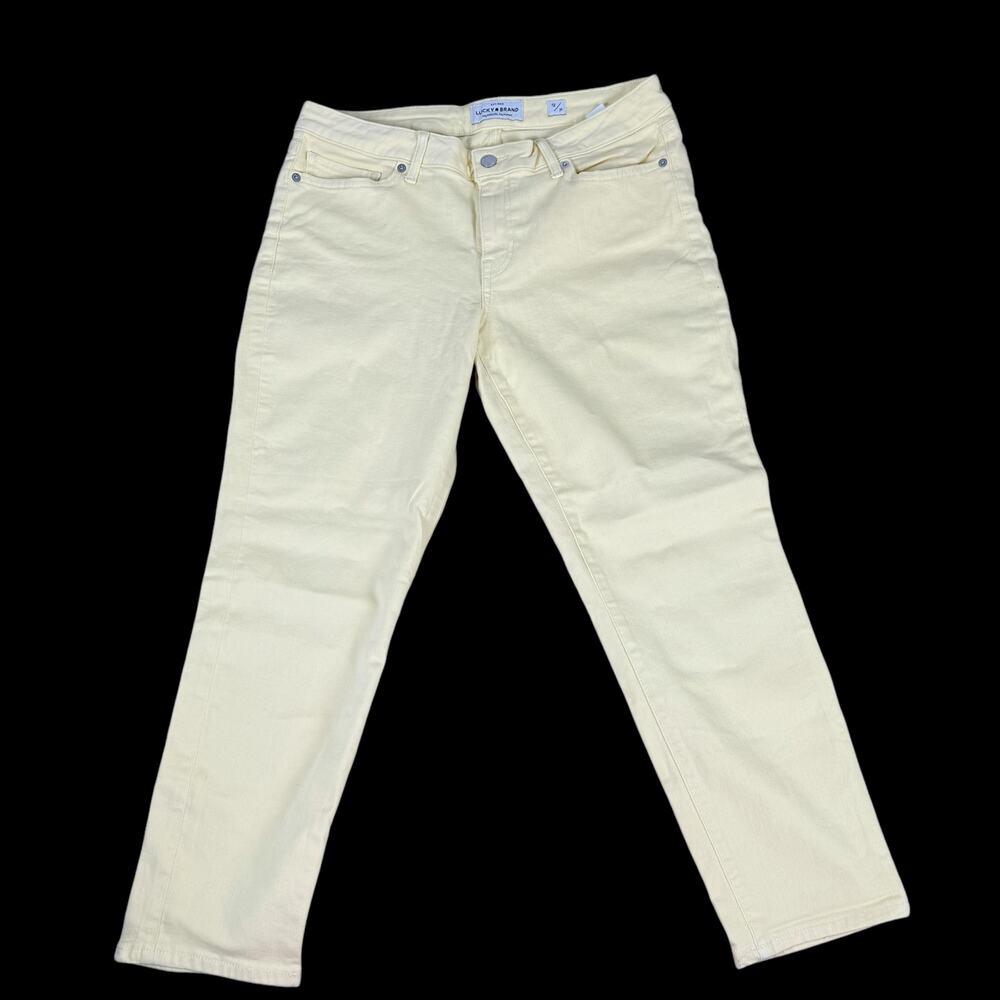 Lucky Brand Lolita Crop Yellow Jeans Size 12/31 Travel Vacation Beach Resort